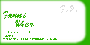 fanni uher business card